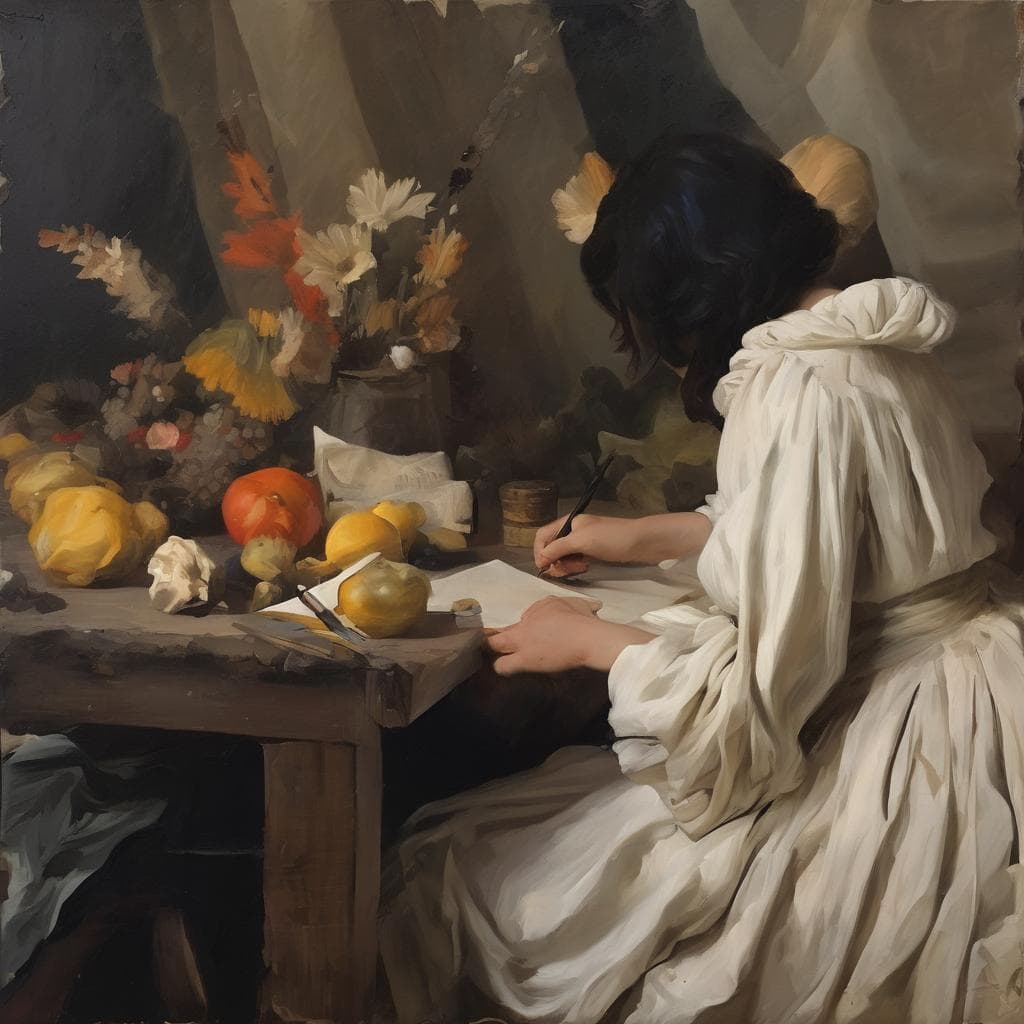 προσωπογραφία γυναίκας σε στυλ κλασικού πίνακα, σύγχρονες τέχνες, νέα τάση στην τέχνη σήμερα.