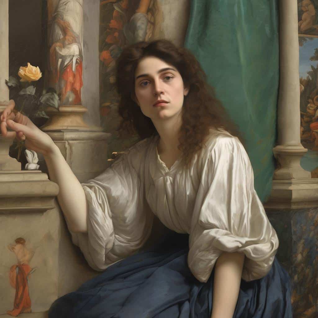 Καλλιτεχνική φωτογραφία νεαρής γυναίκας σε σύγχρονη τέχνη, νέες τάσεις στην τέχνη του σήμερα, ζωγραφική και μοντέρνα art.