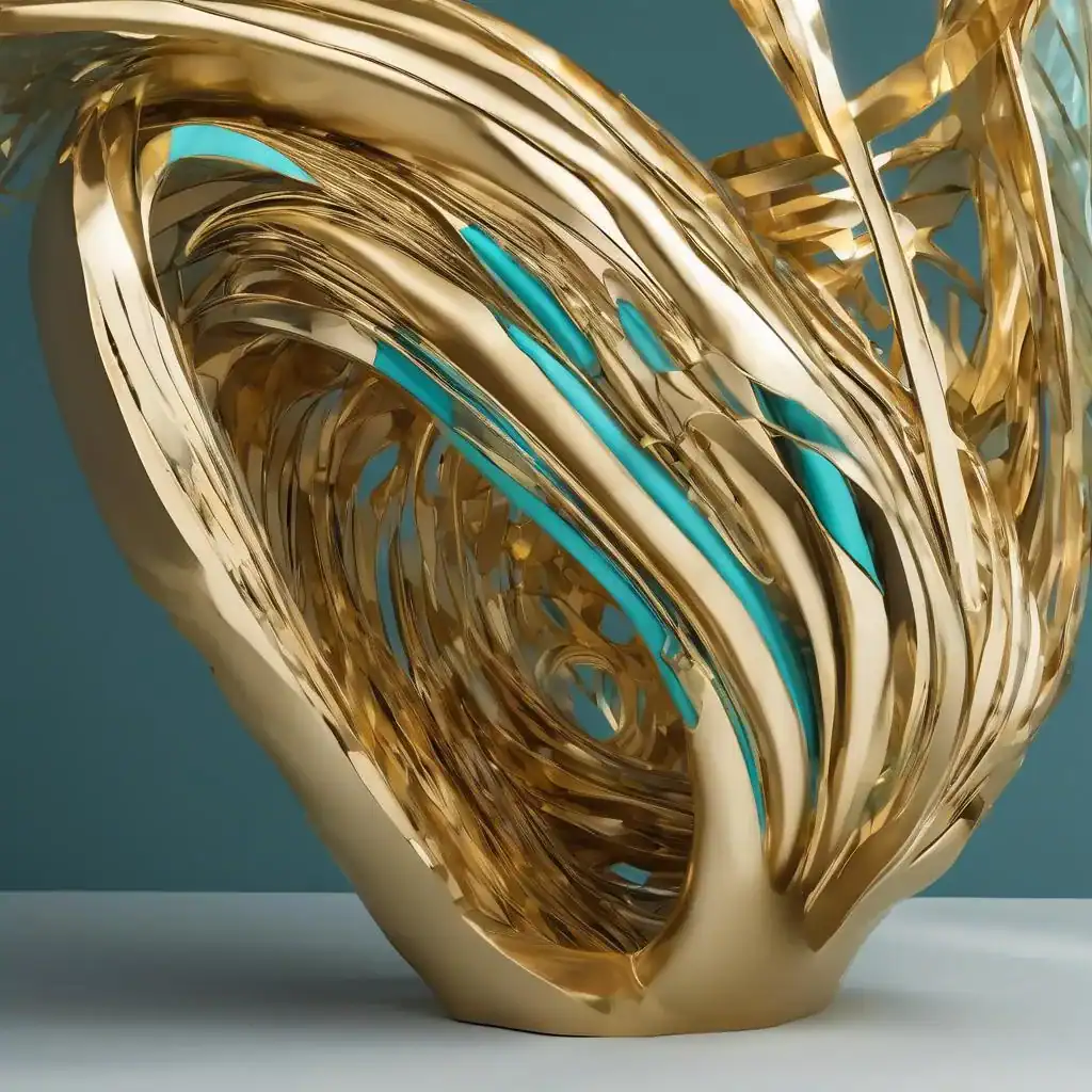 Hyper Ellipsoid (Gold Aqua) – Gisela Colon
